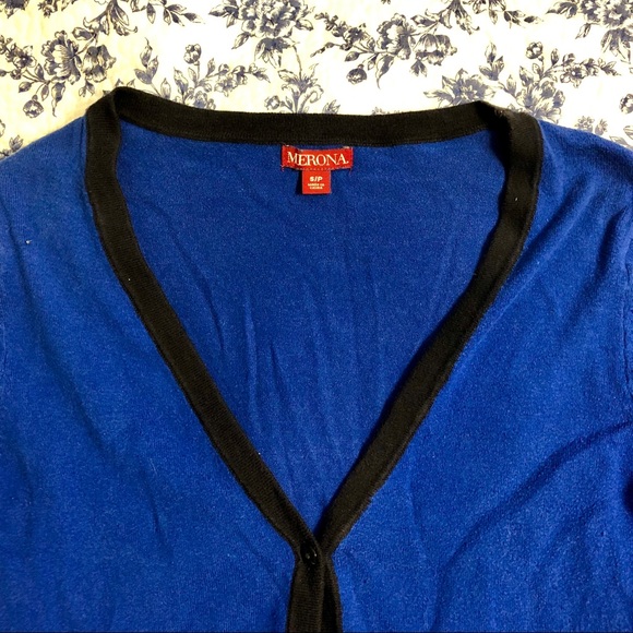 Blue/Navy colorblock cardigan - Picture 2 of 2